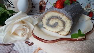 Рулет с черемухой и рикоттой