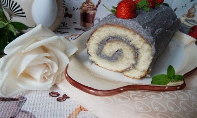 Рецепт рулет с черемухой и рикоттой