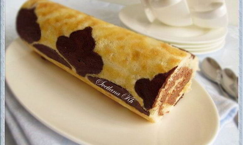 Рецепт рулет с шоколадным узором