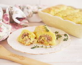 Рулетики из картофеля с фаршем