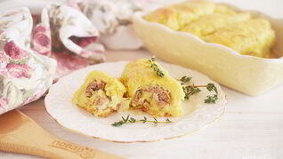 Рулетики из картофеля с фаршем