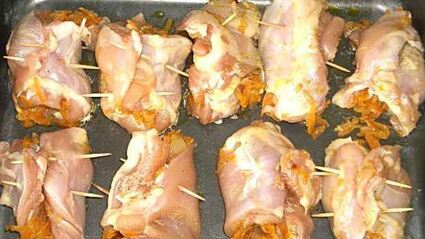 рулетики куриные с морковью