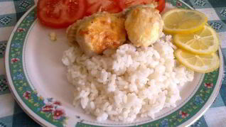 Рулеты из филе минтая с рисом