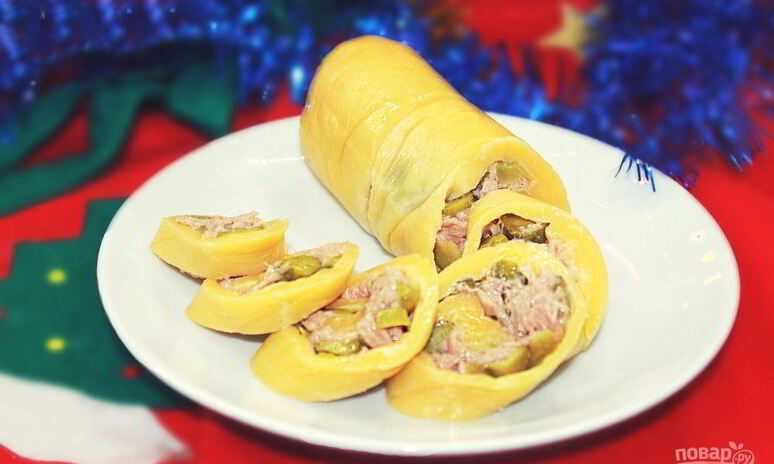 Рецепт сырный рулет с тунцом