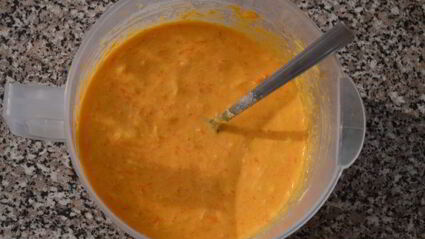 тыквенно-яичный рулет с куриной начинкой