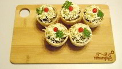 тарталетки с грибами
