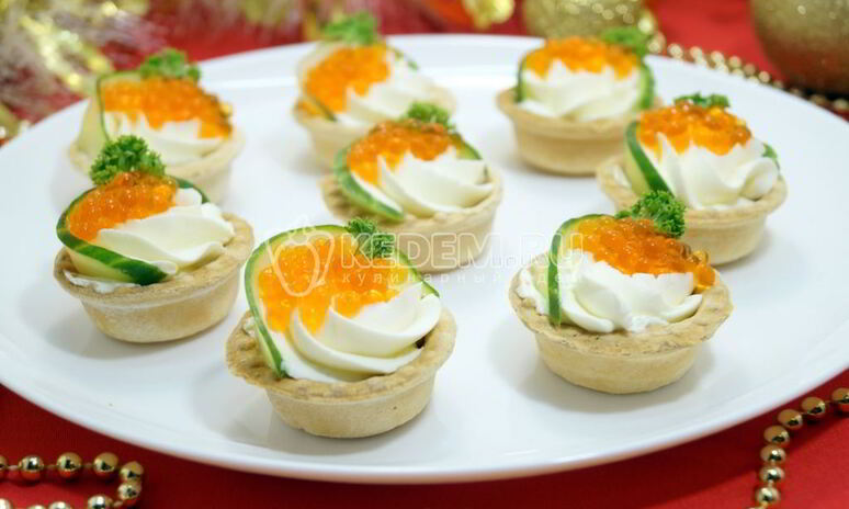 Рецепт тарталетки с красной икрой праздничные