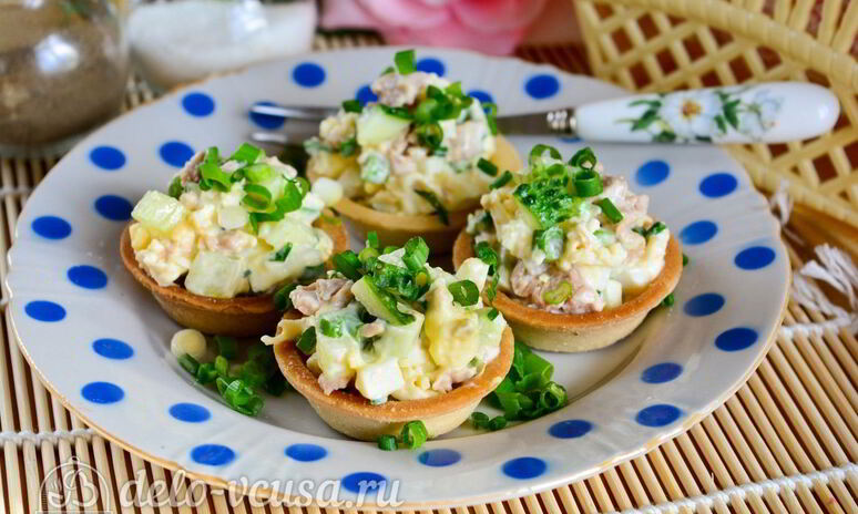 Рецепт тарталетки с печенью трески