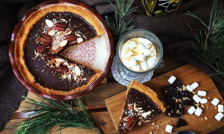 Рецепт кофейные оттенки — миндальный тарт с шоколадным ганашем