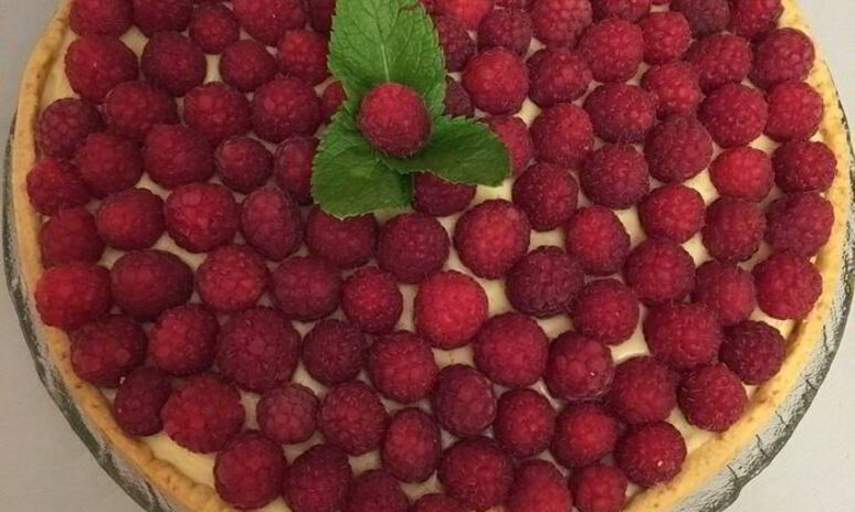 Рецепт малиновый тарт с заварным кремом