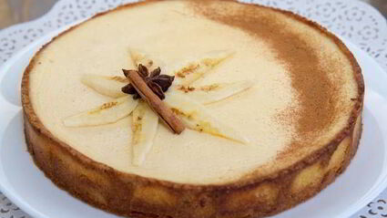 тарт с карамелизированными бананами и йогуртовым кремом