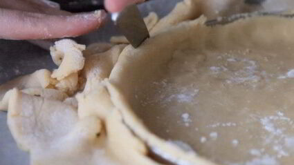 тарт с ревенем и миндалем