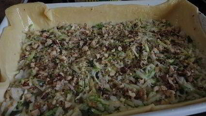 тарт с цукини, рисом и орехами