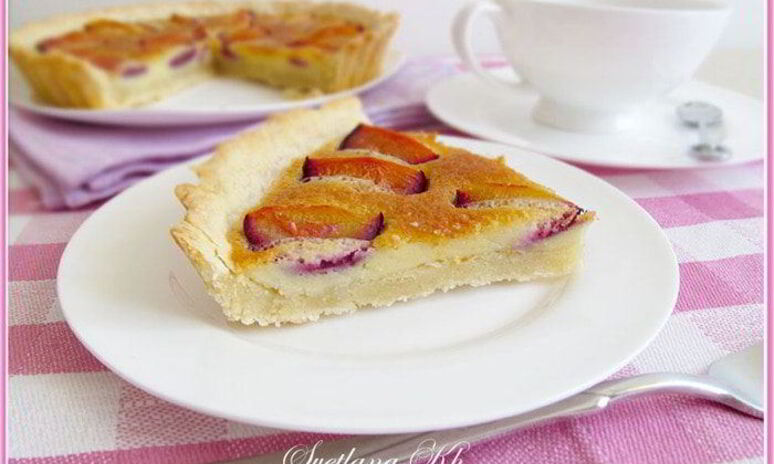 Рецепт тарт со сливами и марципановой заливкой