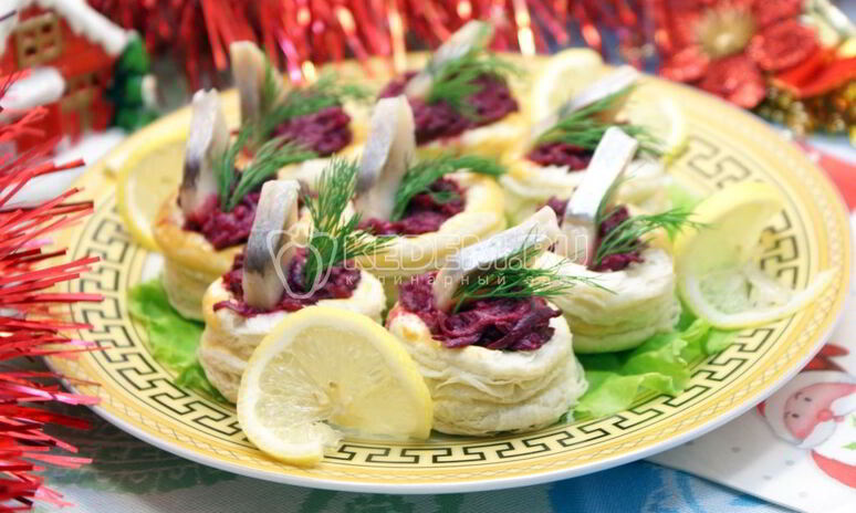 Рецепт волованы со свеклой и сельдью