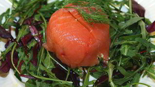 Закуска из семги с рисом