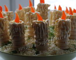 Закуска со свечами Вместо торта