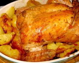 Запеченная маринованная курица