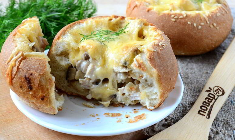 Рецепт жульен в булочках